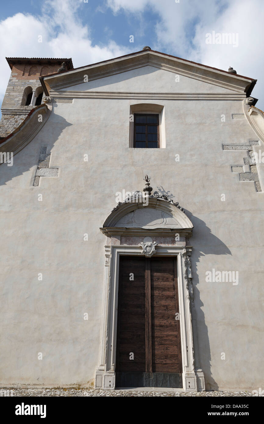 Entrance to the church of San Daniele del Friuli,Italy Stock Photo