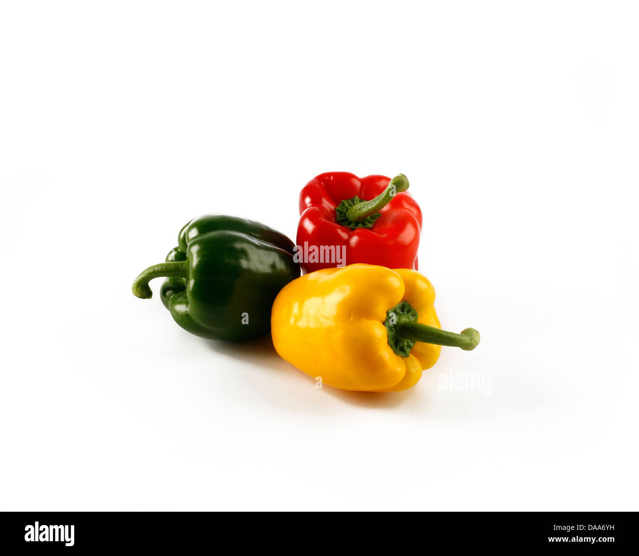 vegetables, peppers, pepper assortment, red pepper, yellow pepper, green pepper Stock Photo