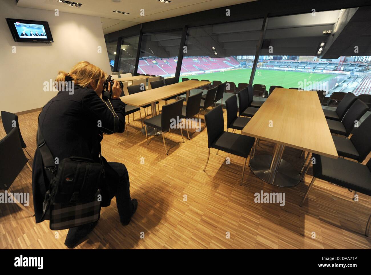 A Journalist Takes Pictures Of The So Called Soccer Lounge At The Mercedes Benz Arena In Stuttgart Germany 13 January 2011 The New Lounge Is Opened To The Public For The First Time On