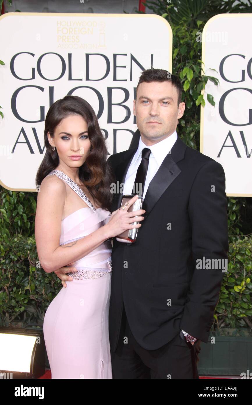 US actress Megan Fox and her husband, actor Brian Austin Green arrive
