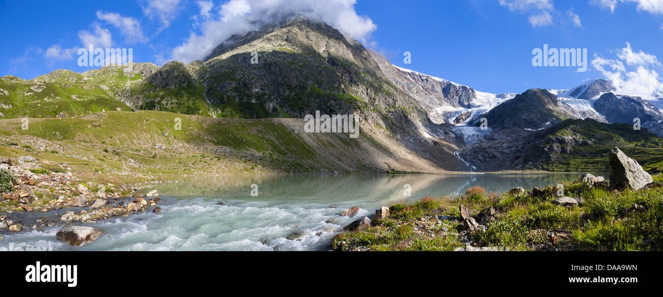 Steinsee, Switzerland, Europe, canton, Bern, Bernese Oberland, Gadmental, mountain lake, lake outlet, glacier, moraines Stock Photo