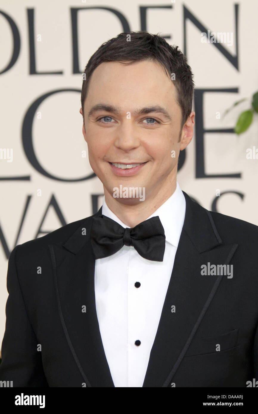 US actor Jim Parsons arrives for the 68th Golden Globe Awards at the