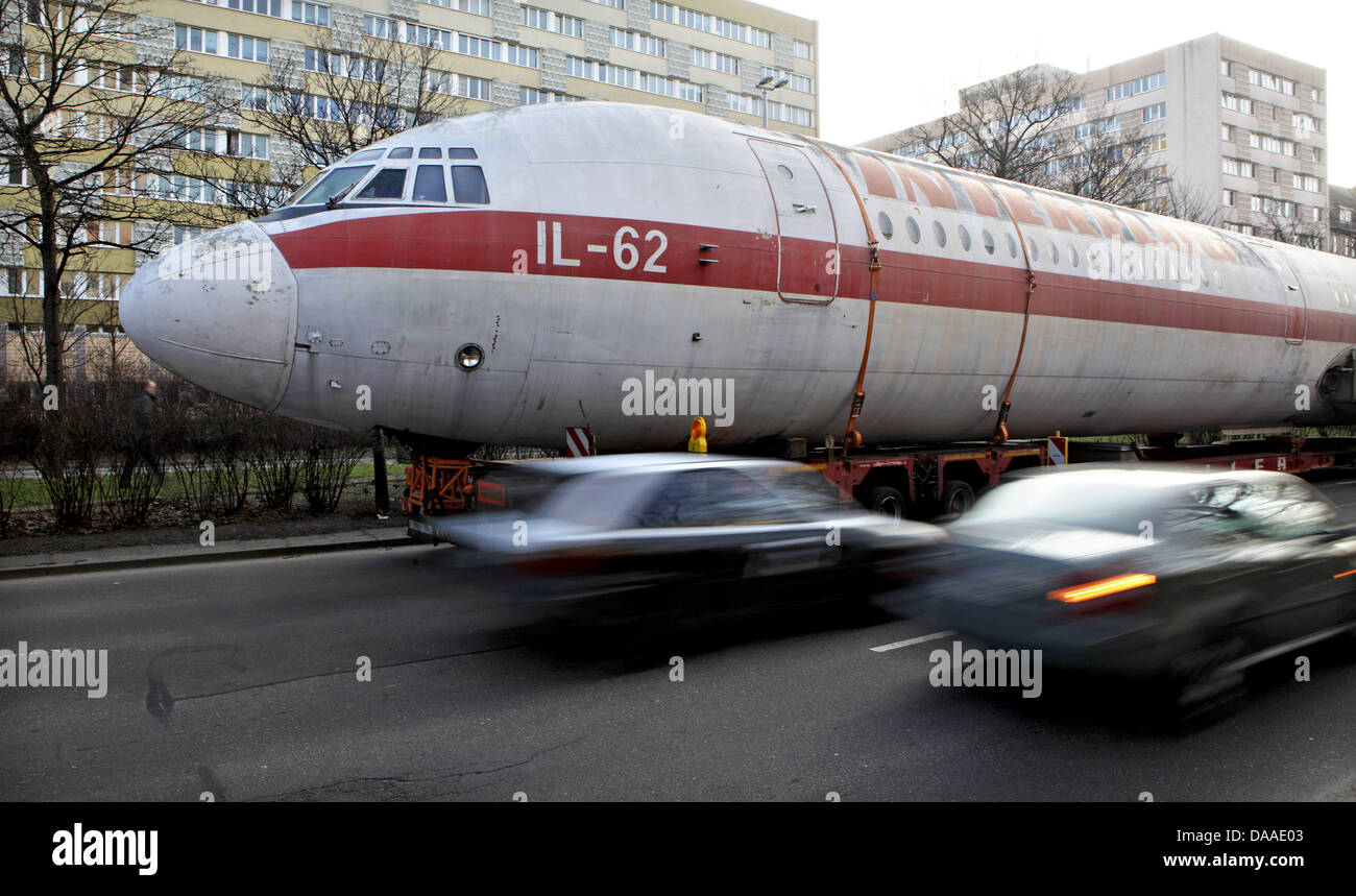 Interflug Crash The fuselage of an Ilyushin IL-62 of former GDR carrier Interflug parks ...