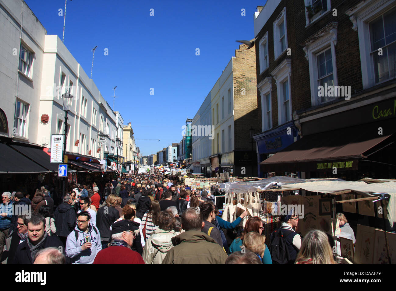 London, England, Great Britain, UK, United Kingdom, flea market, market, people, tourists, stores, Portobello Road, Stock Photo