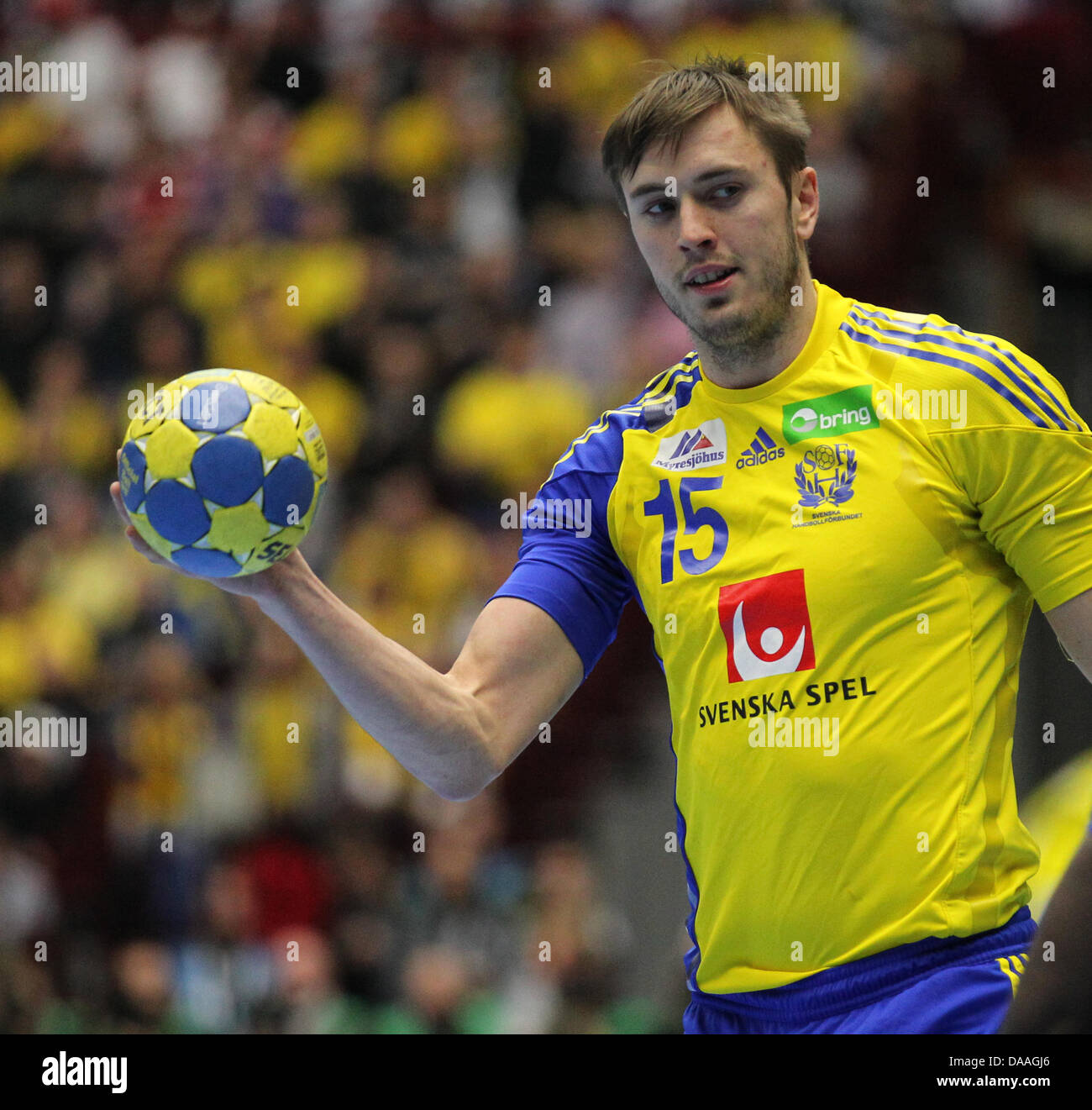 Jonas Larholm of Sweden during the final of the Men's Handball World