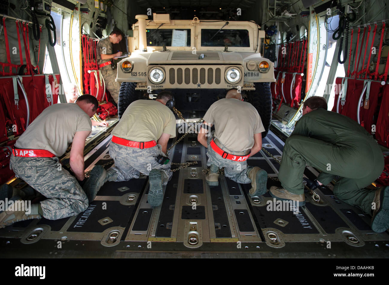 U.S. Air Force Airmen from the 440th Airlift Wing Maintenance Group out