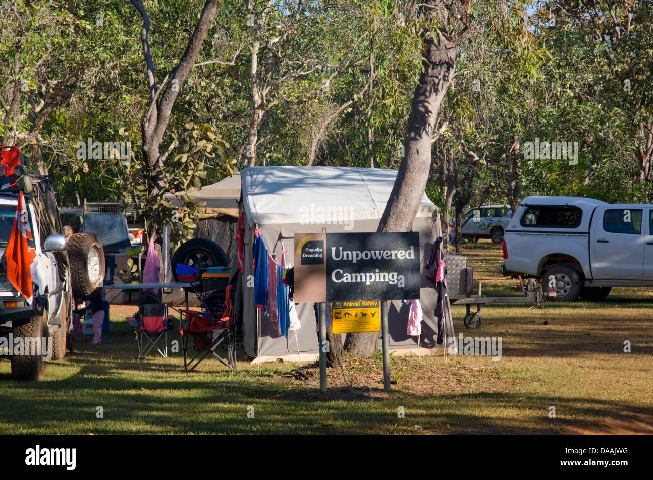 unpowered camping caravan location kakadu national park,australia Stock