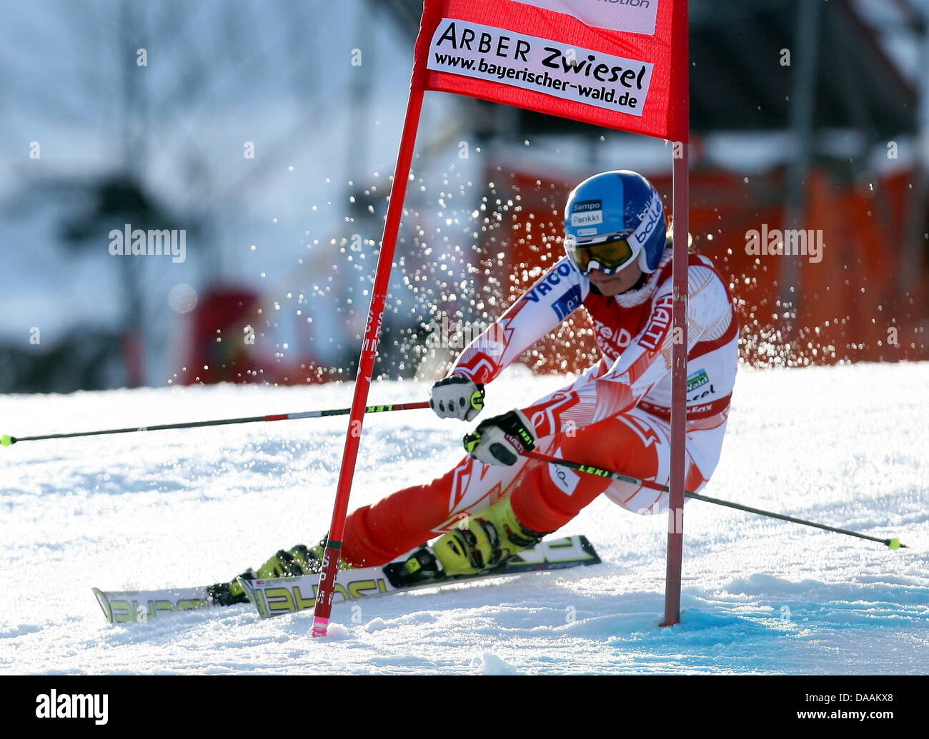 Tanja Poutiainen from Finland in the first run of the women&amp;#39;s World Cup ...