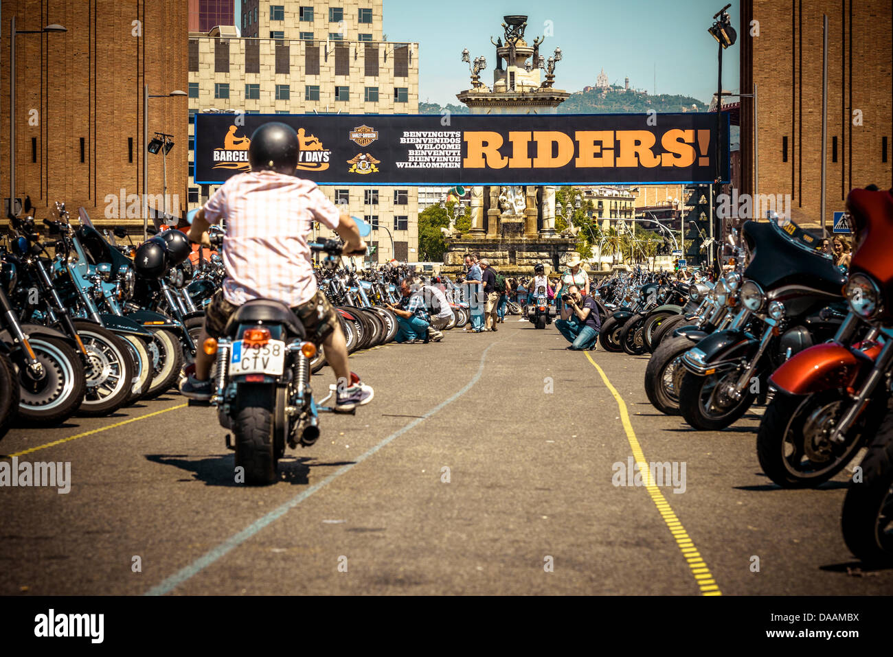 Barcelona, Spain. 7th July, 2013. Thousands of Harley owners and fans are taking part in the three days long Barcelona Harley Days Credit:  Matthias Oesterle/Alamy Live News Stock Photo