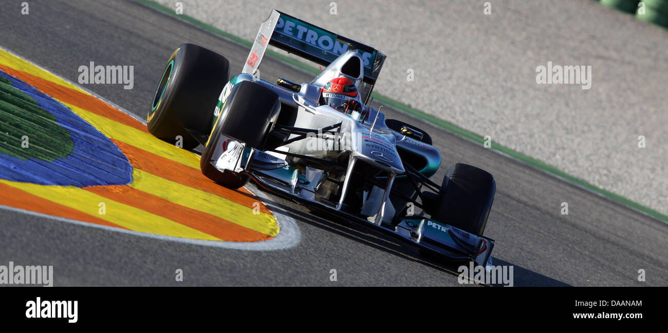 German Formula One driver Michael Schumacher drives his car during a