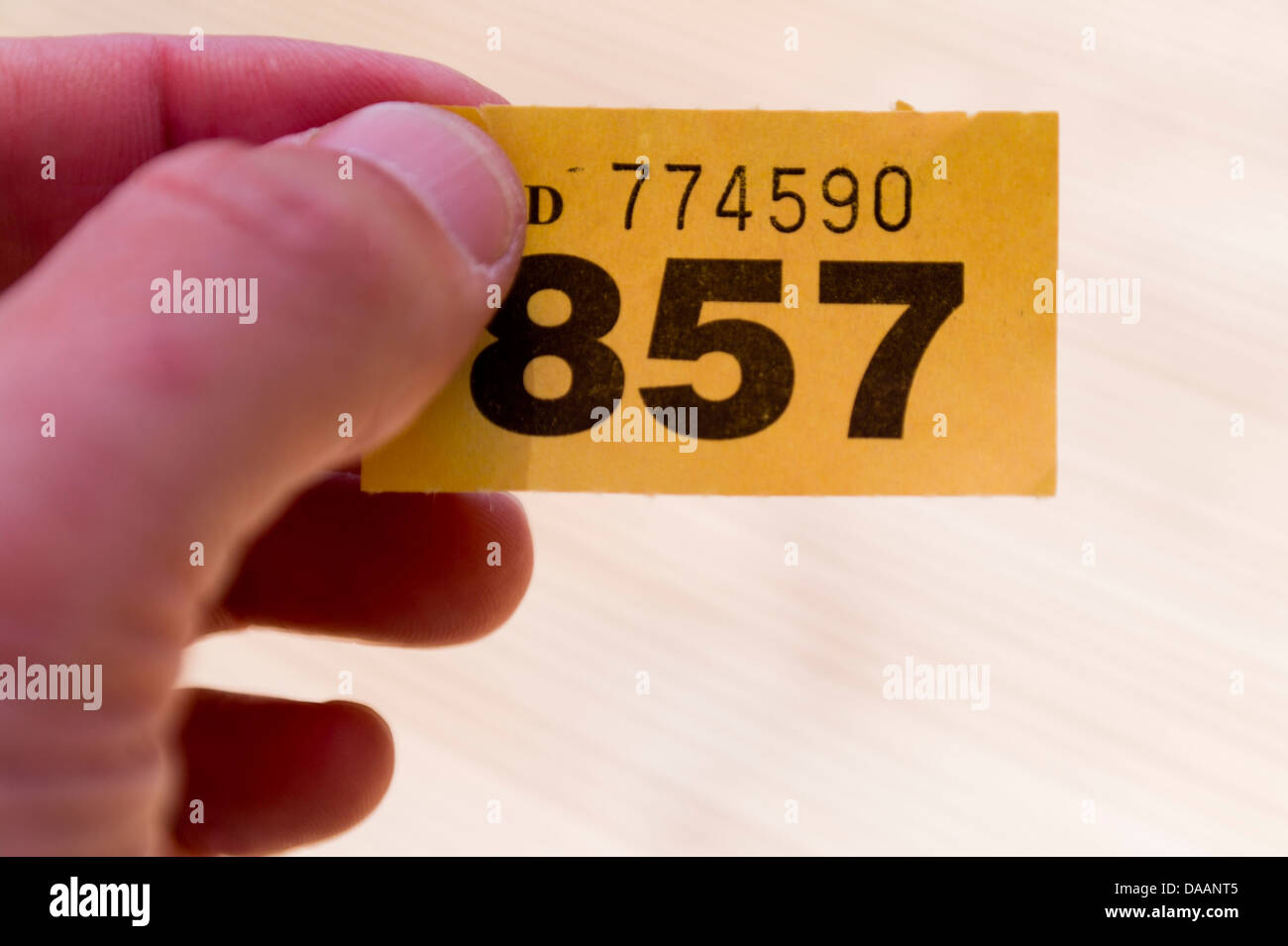 Raffle ticket numbers hi-res stock photography and images - Alamy