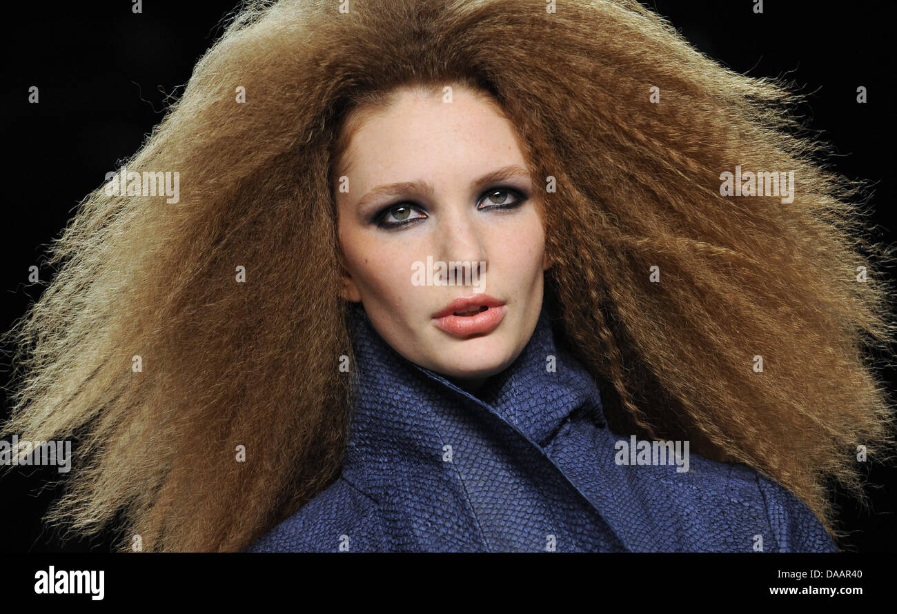 A model presents a creation at Marcel Ostertag fashion show during the Mercedes-Benz Fashion Week in Berlin, Germany, 22 January 2011. Photo: Britta Pedersen dpa/lbn Stock Photo