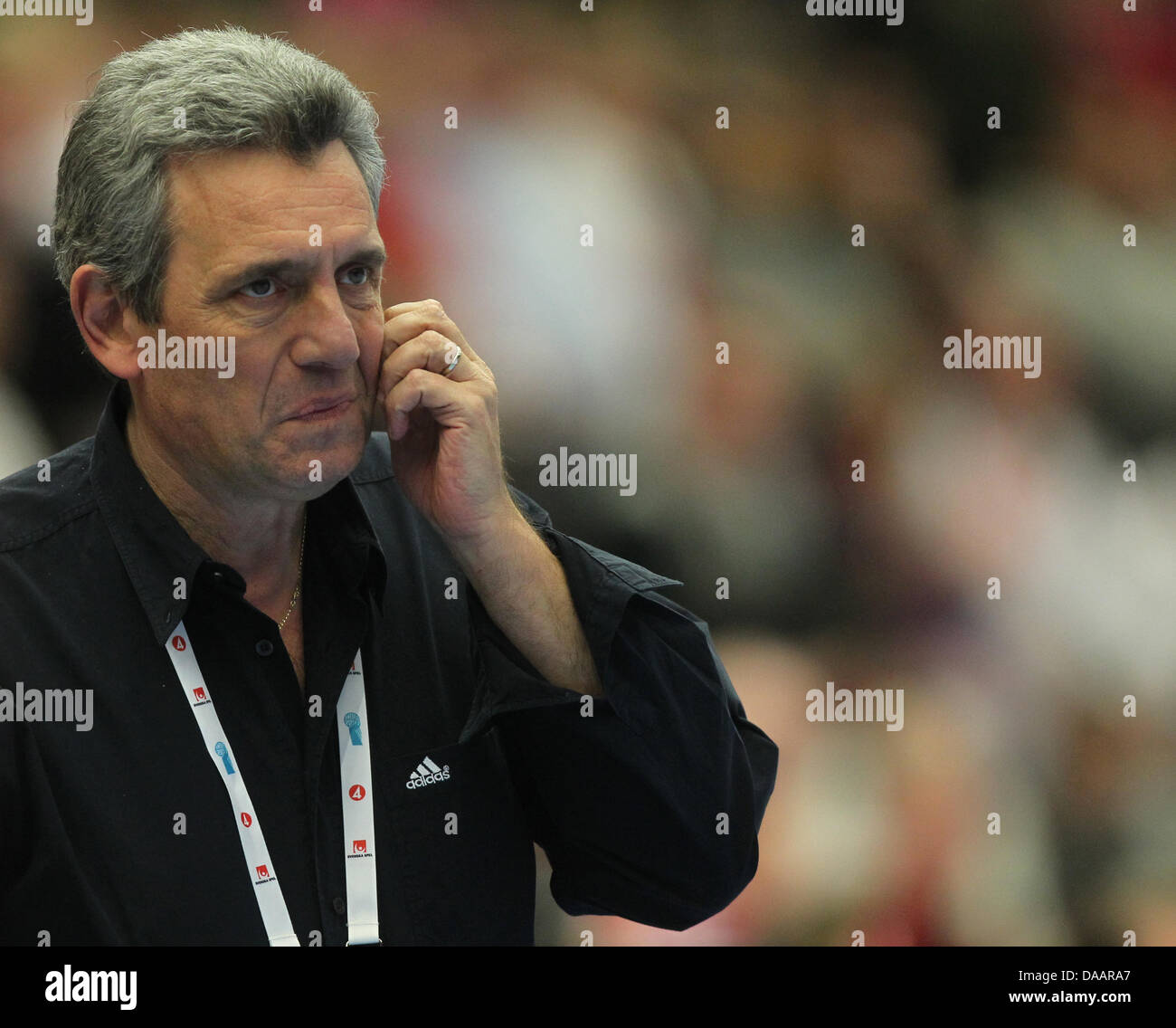 Claude Onesta, Headcoach of France is seen during the Men's Handball World Championship main round group 1 match France against Hungary in Jönköping, Sweden, 22 January 2011. Photo: Jens Wolf dpa Stock Photo