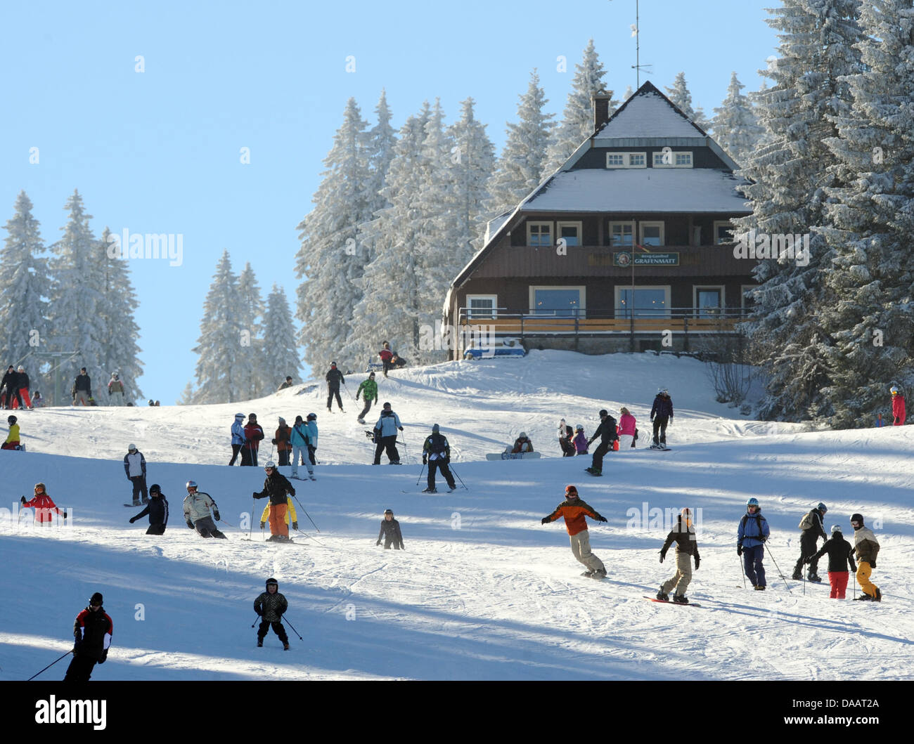 People ski at the Feldberg in the Black Forest, Germanym 23 January ...