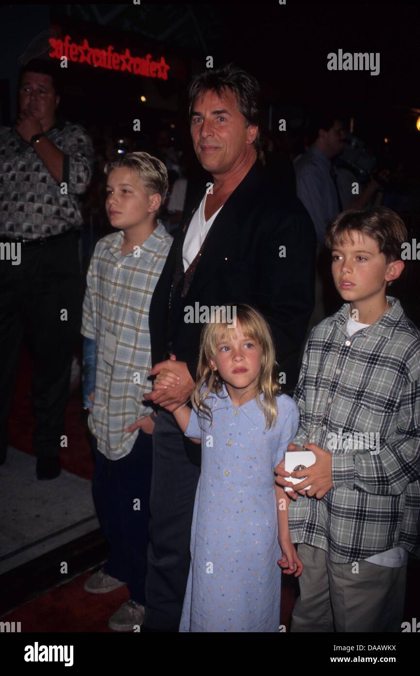 DON JOHNSON with his children.Tin Cup premiere in New York city 1996