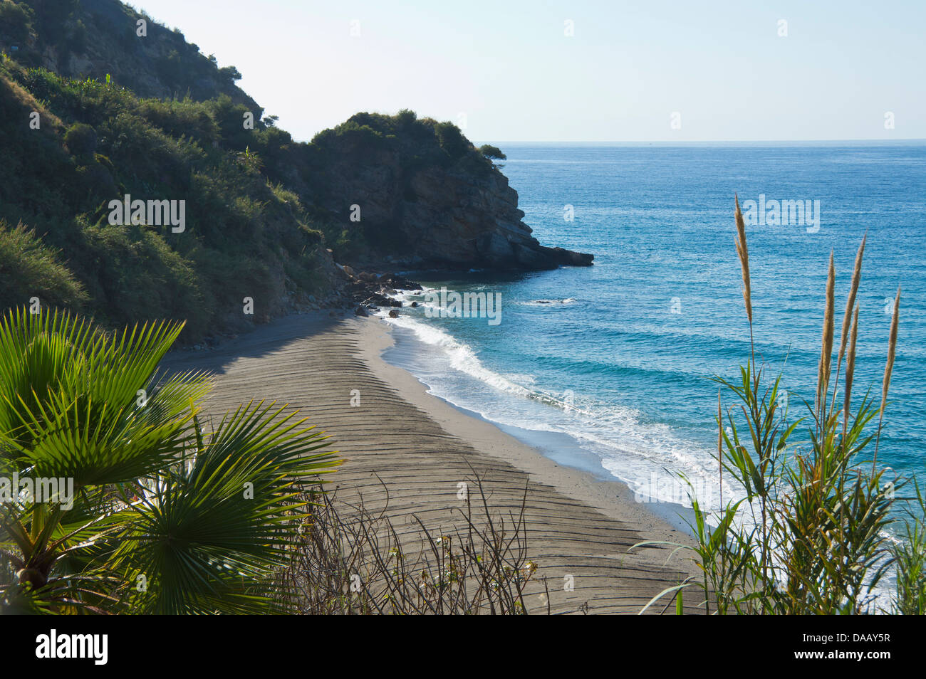 Maro Beach Nerja Malaga La Axarquia Costa Del Sol Spain Stock