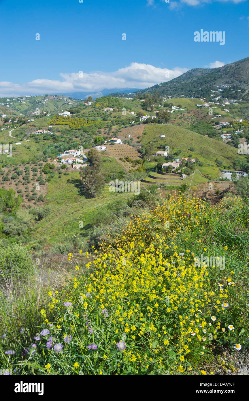 The mountain road to Competa, Nerja, Malaga, La Axarquia, Costa del Sol ...
