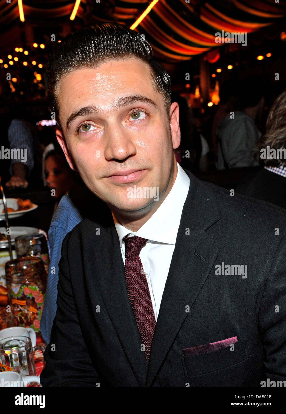 Reg Traviss, ex boyfriend of Amy Winehouse,  celebrates during the Oktoberfest at the Hippodrom tent in Munich, Germany, 22 September 2011. The 178th Oktoberfest runs until 3 October and will attract visitors from all parts of the world to Bavaria. Photo: Ursula Dueren Stock Photo