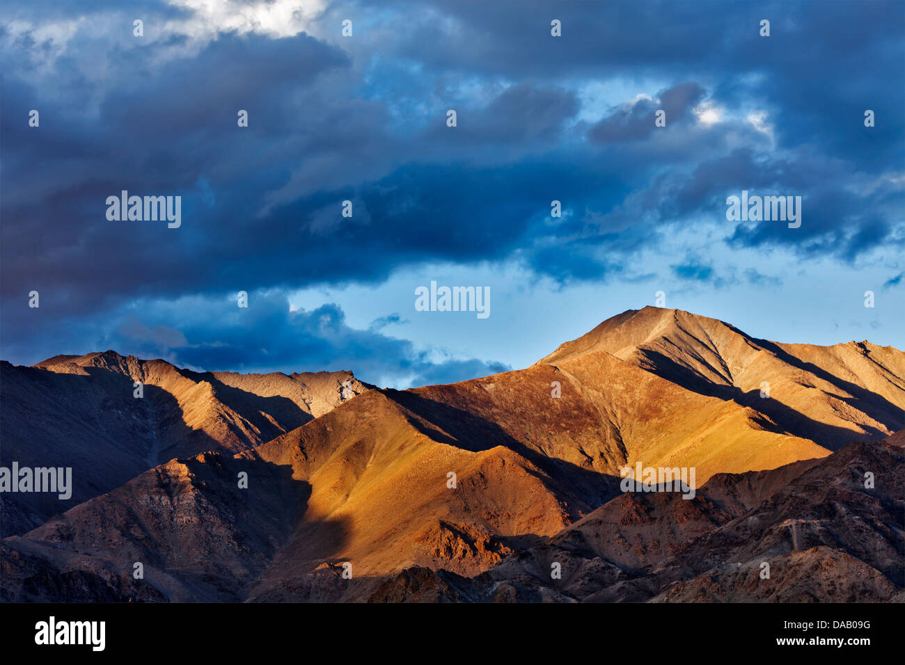 Himalayas mountains on sunset. Ladakh, Jammu and Kashmir, India Stock Photo