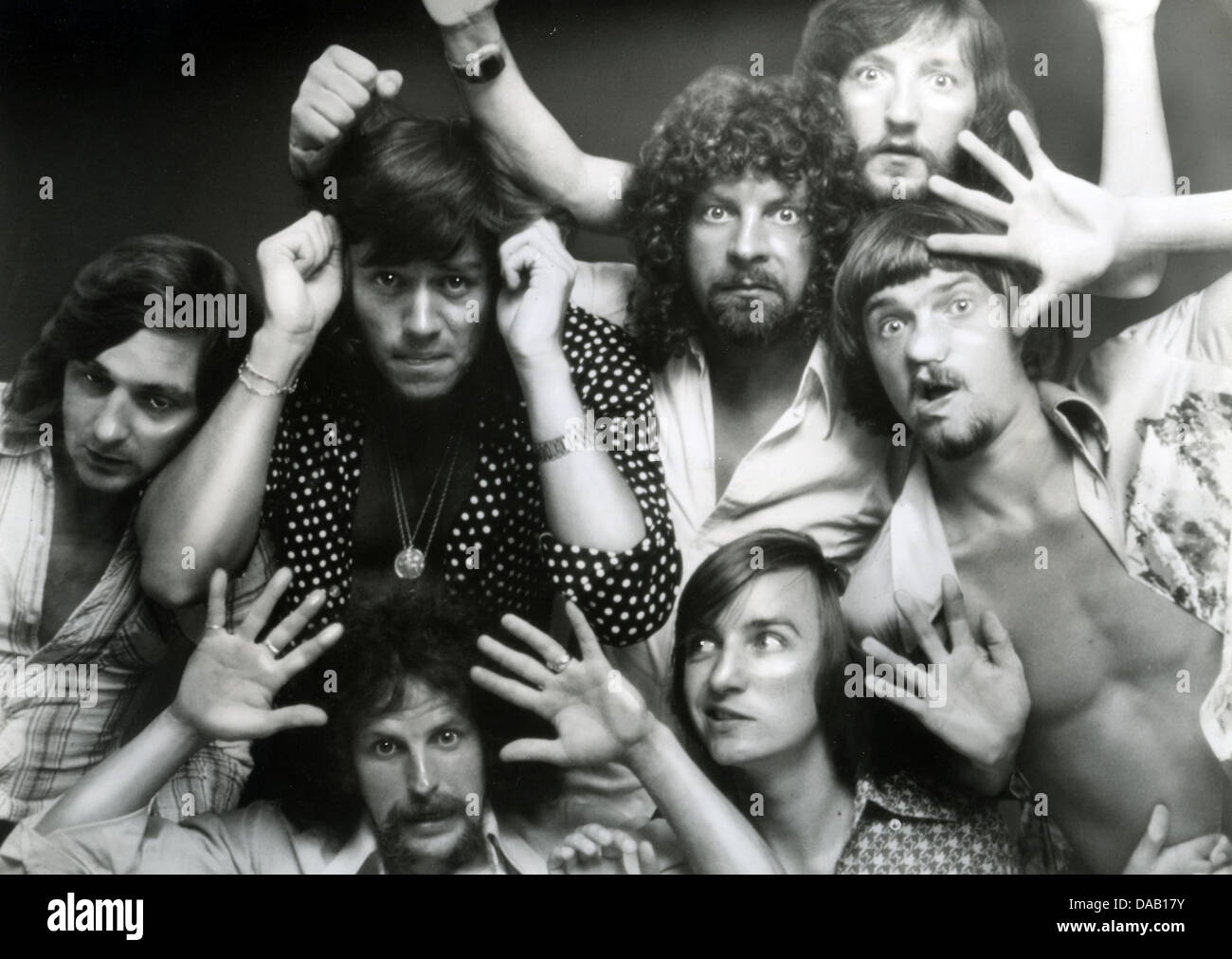 ELO Promotional photo of UK rock group about 1972 Stock Photo