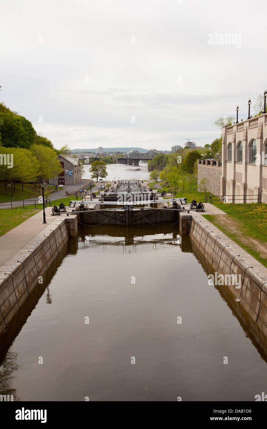 Rideau Canal locks in Ottawa Stock Photo Alamy