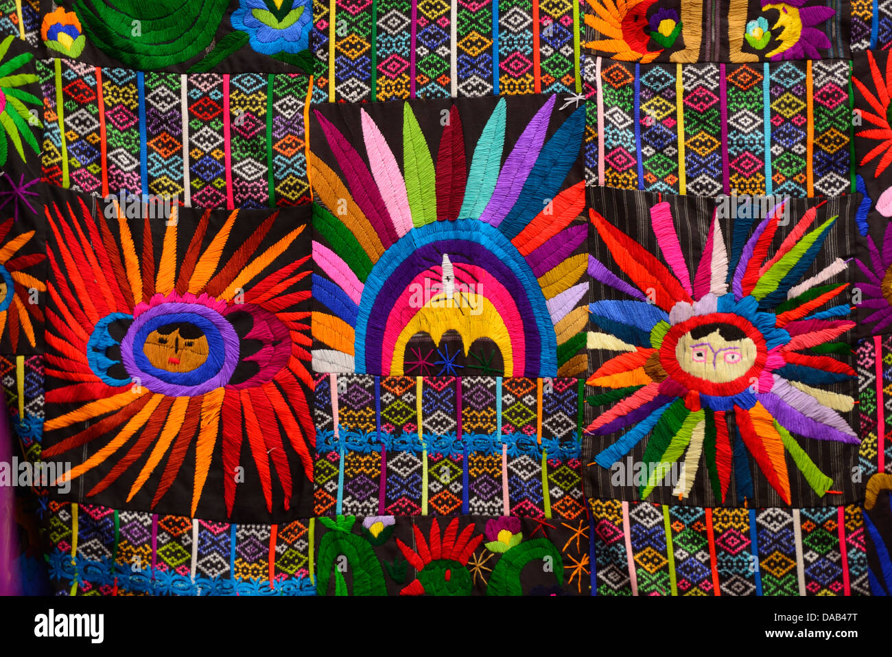 Central America, Guatemala, Chichicastenango, market, maya, indigenes, indian, native, textile, blanket, craft, colours, El Quic Stock Photo