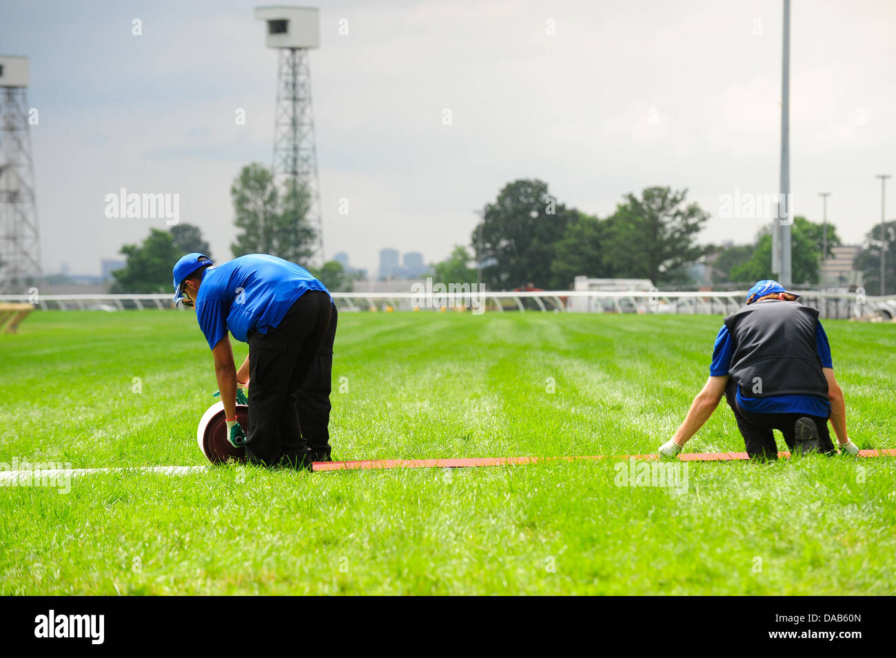 Toronto, Canada. 07th July, 2013. Rolling out the red carpet at Queen's Plate  at Woodbine Raceway in Toronto, Canada on July 07, 2013. Credit:  Victor Biro/Alamy Live News Stock Photo