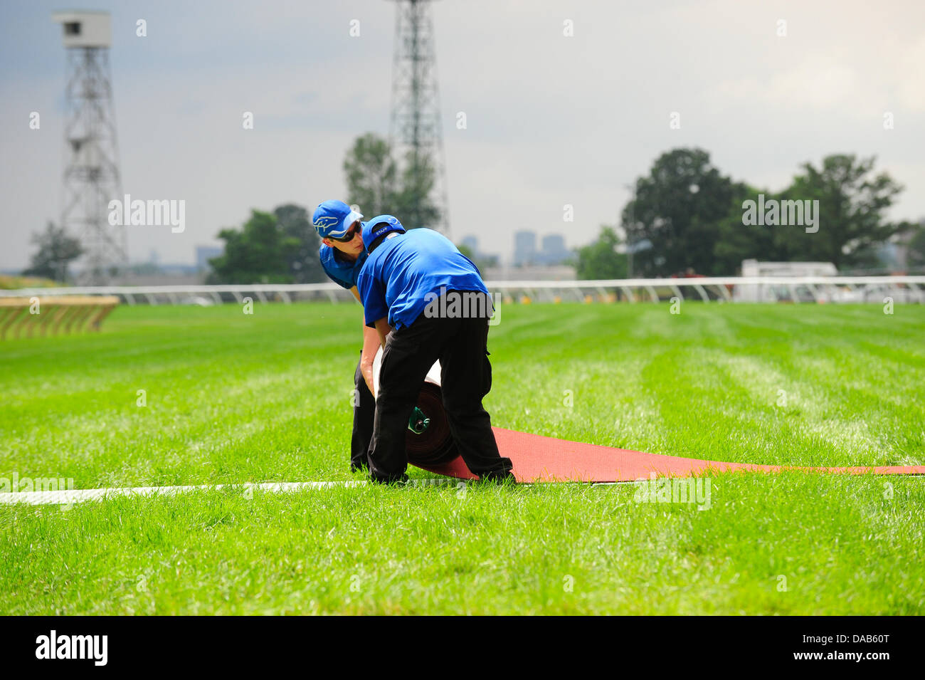Toronto, Canada. 07th July, 2013. Rolling out the red carpet for the arrival of the Governor General at the Queen's Plate  at Woodbine Raceway in Toronto, Canada on July 07, 2013. Credit:  Victor Biro/Alamy Live News Stock Photo