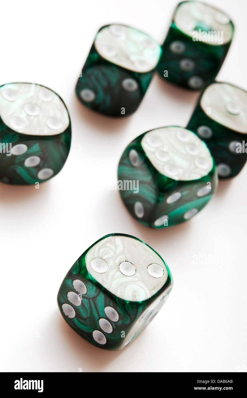 green dice Stock Photo