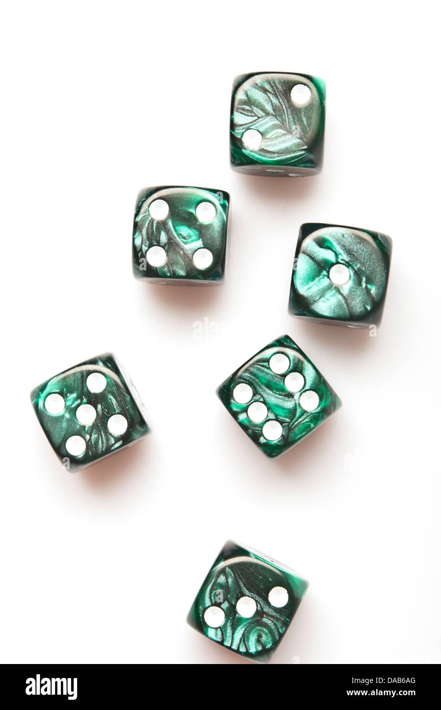 green dice Stock Photo