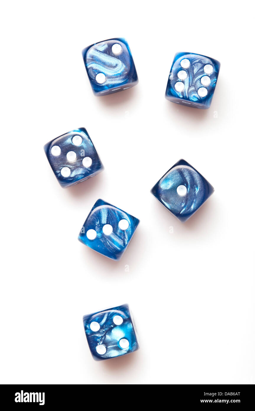 blue dice Stock Photo