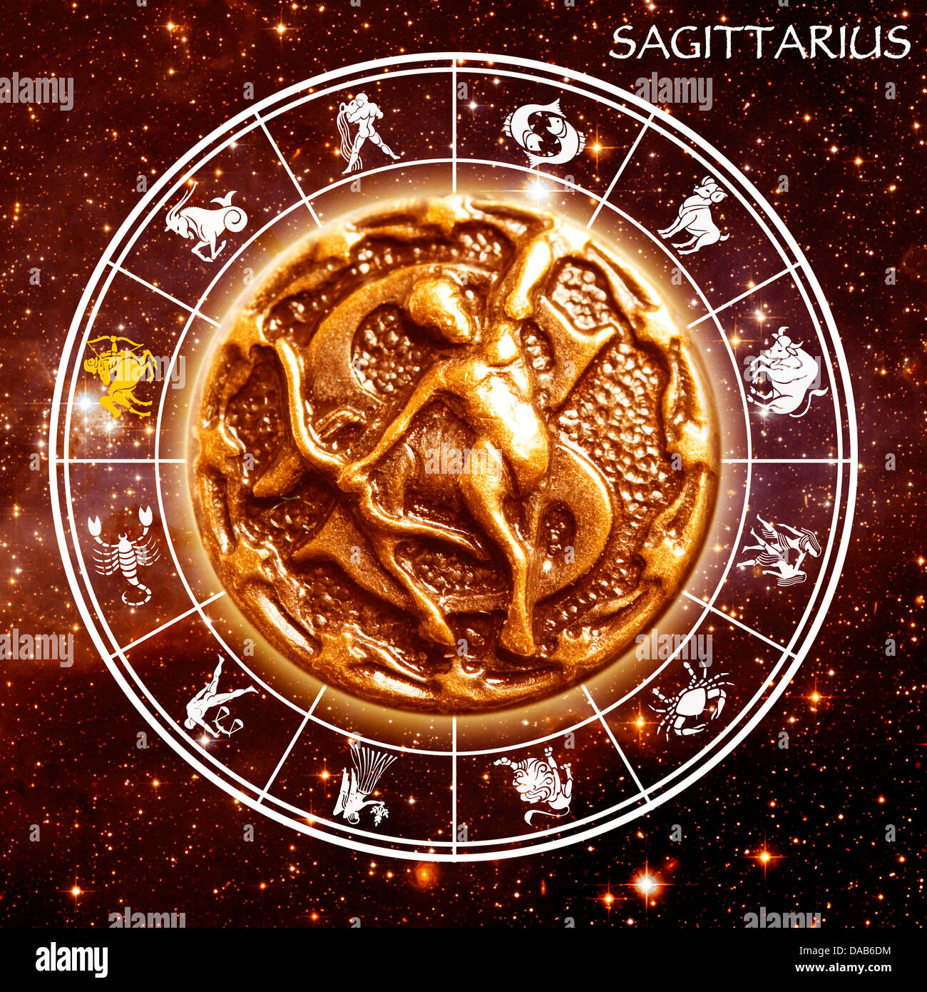 astrological sign of Sagittarius Stock Photo