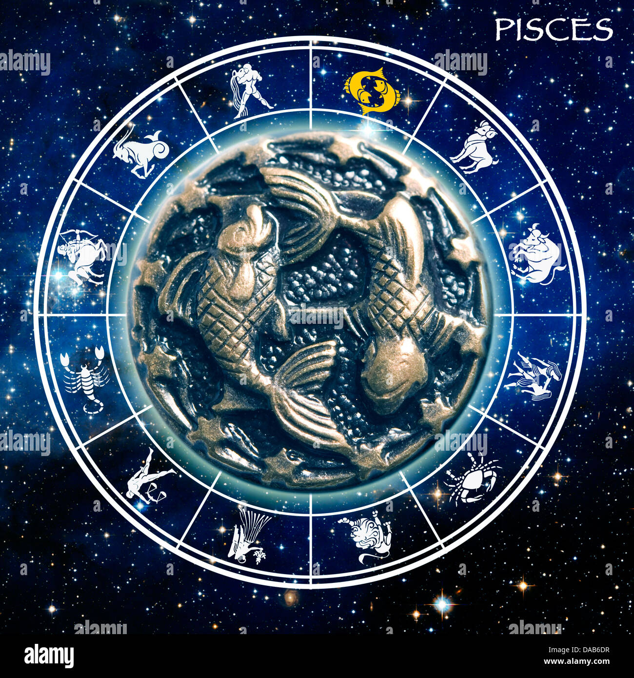 astrological sign of Pisces Stock Photo