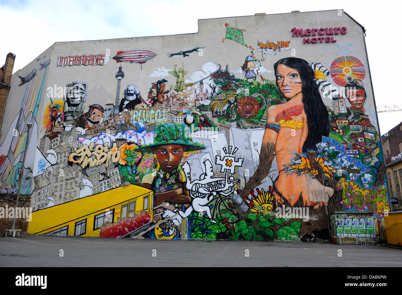 Berlin largest graffiti Stock Photo