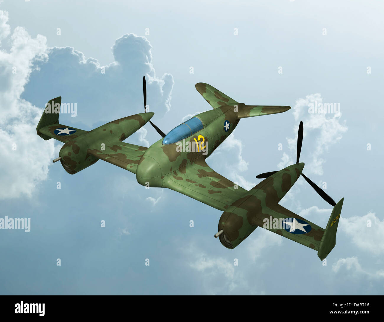 3D digital render of a plane on blue sky background Stock Photo - Alamy