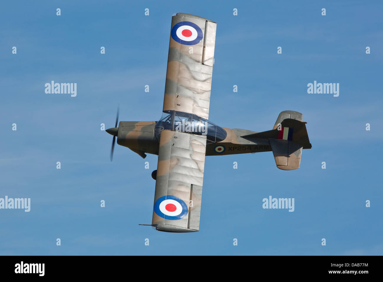 Army Air Corps Auster AOP9 G-ASCC XP254 Flying at Old Warden Shuttleworth Military Pageant Stock Photo