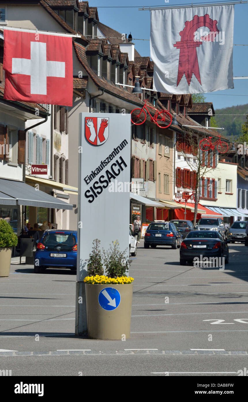 Sissach town centre, Basel-Landschaft, Switzerland. Stock Photo