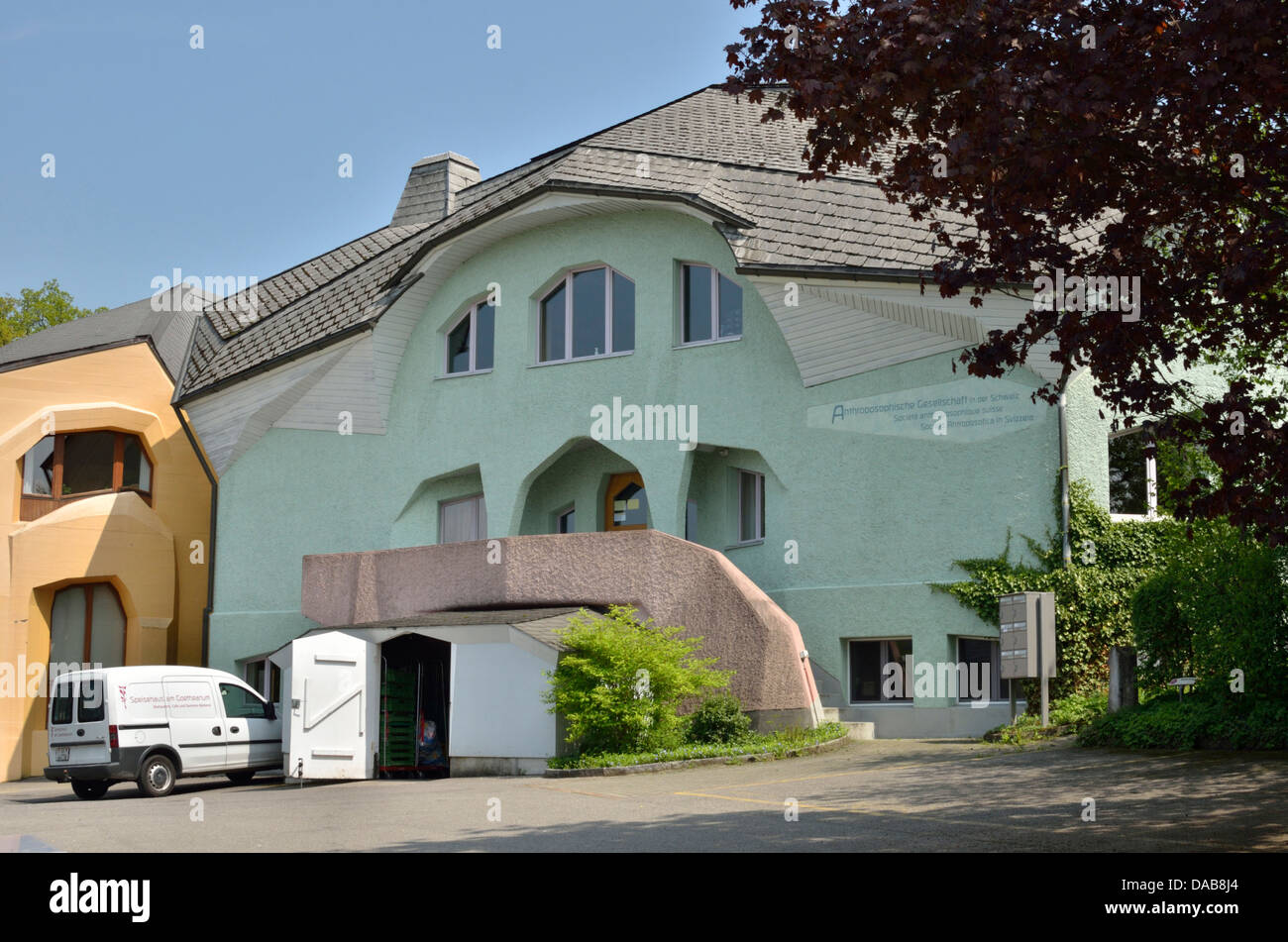 Headquarters building for the Swiss Anthroposophical Society, Dornach, Solothurn, Switzerland Stock Photo
