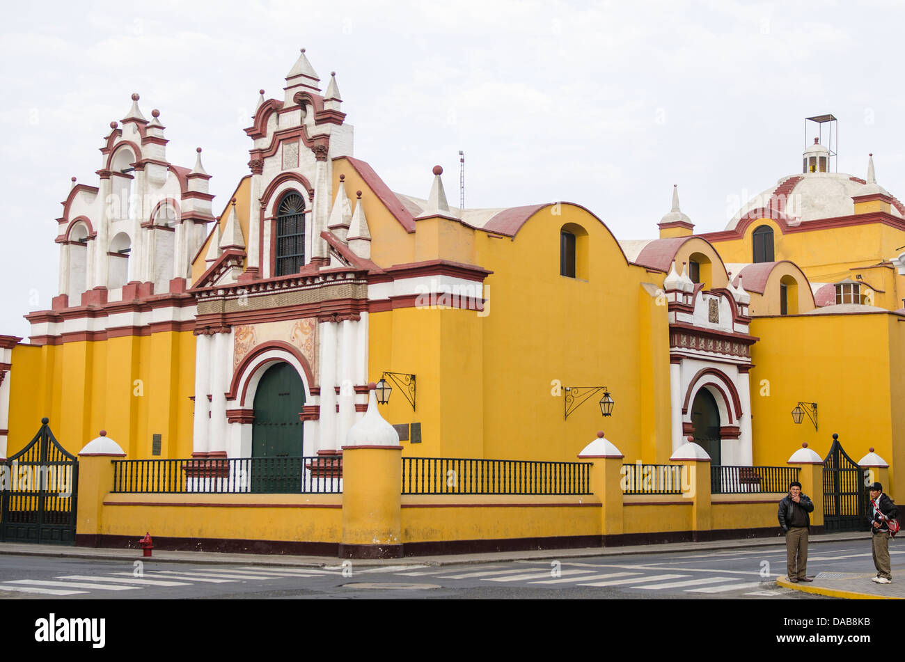 Ornate colonial architecture of Cesar Vallejo Auditorium, Trujillo, Peru. Stock Photo