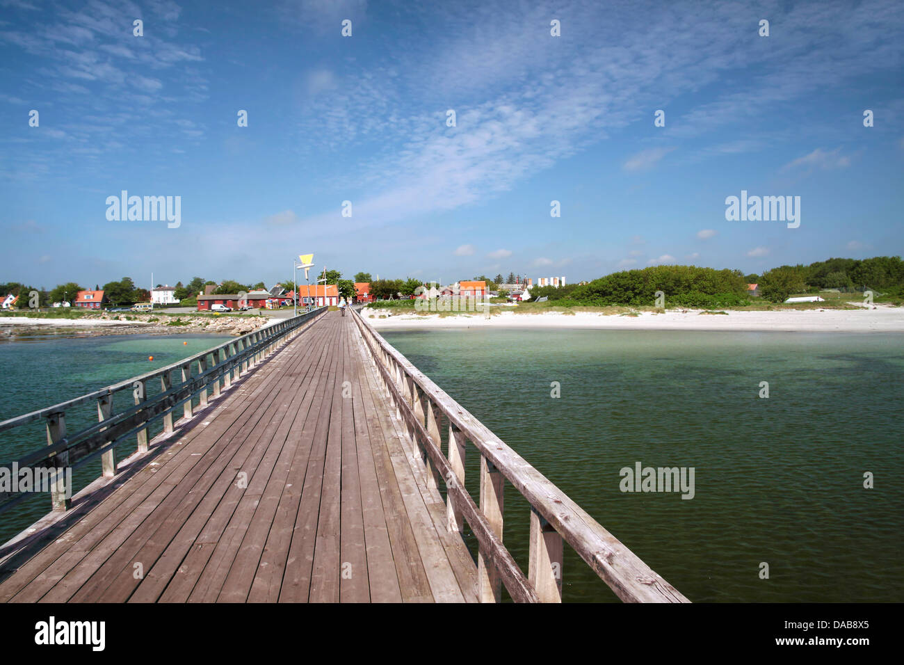 Long jetty at the port of Snogebaek, Bornholm, Denmark Stock Photo - Alamy