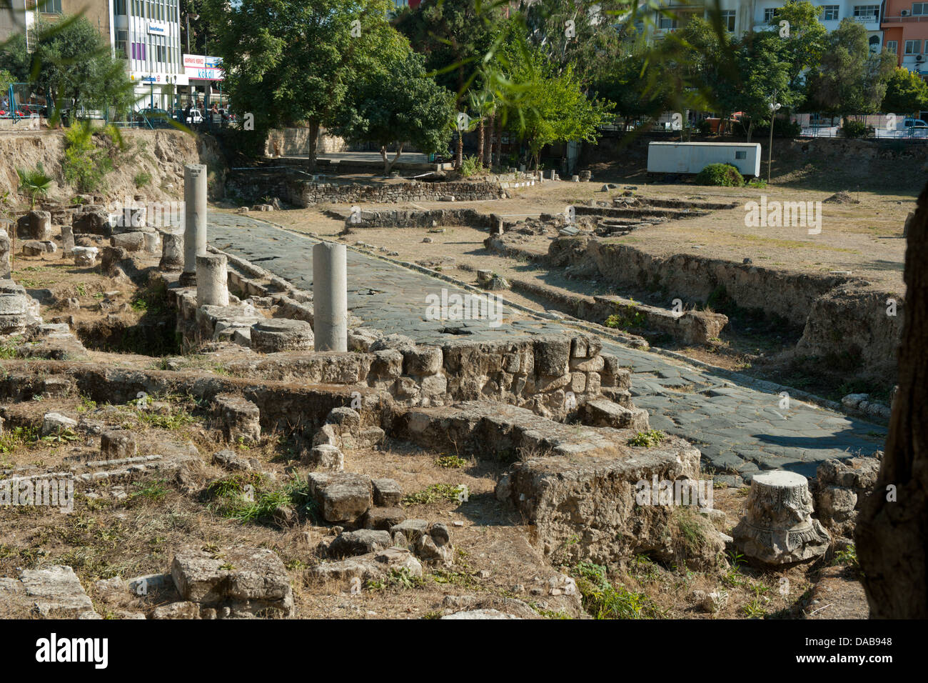 Türkei, Provinz Icel (Mersin), Tarsus, römische Strasse im Zentrum der Stadt Stock Photo