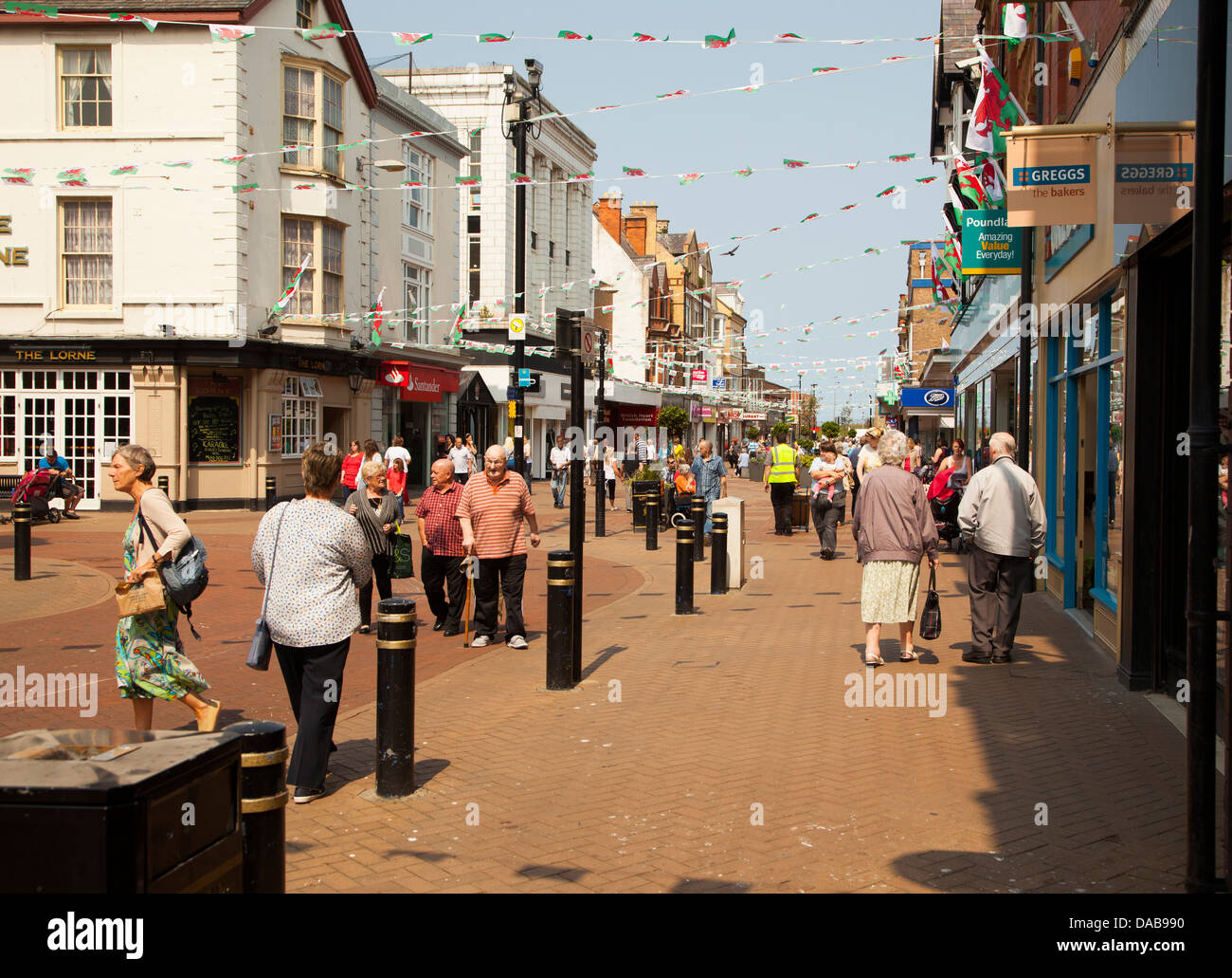Street scene in Rhyl Wales in the High Street Stock Photo Alamy