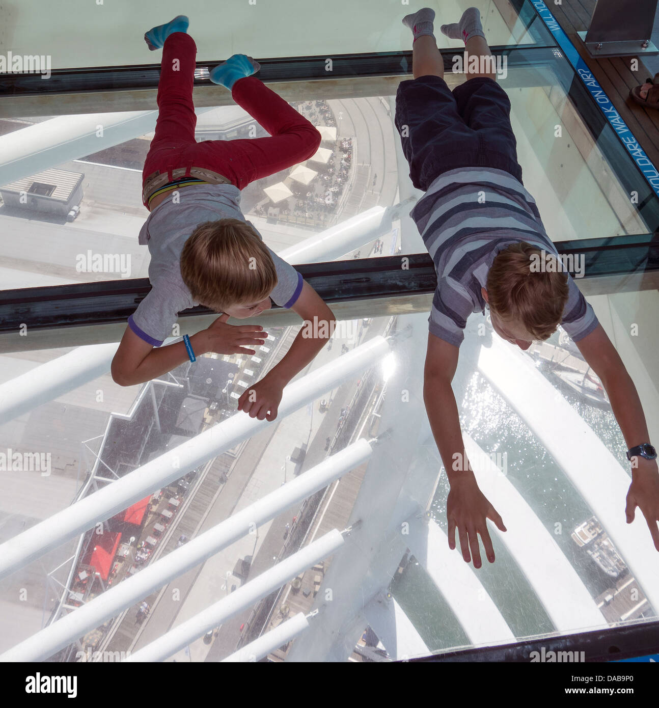 Glass Floor at top of The Spinnaker Tower Portsmouth Stock Photo