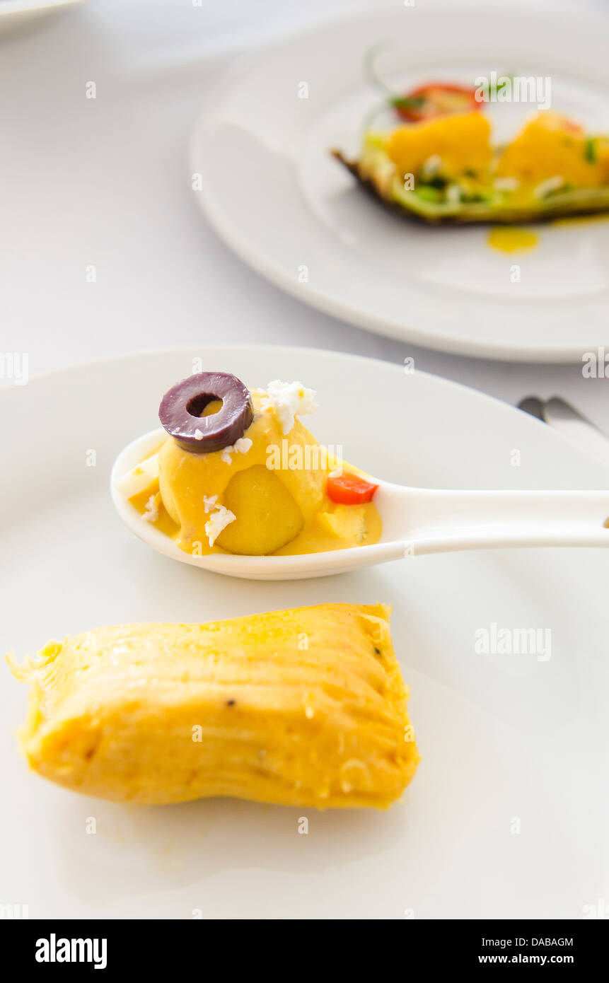 Traditional peruvian tamales meal dish cuisine in Chiclayo, Peru Stock ...