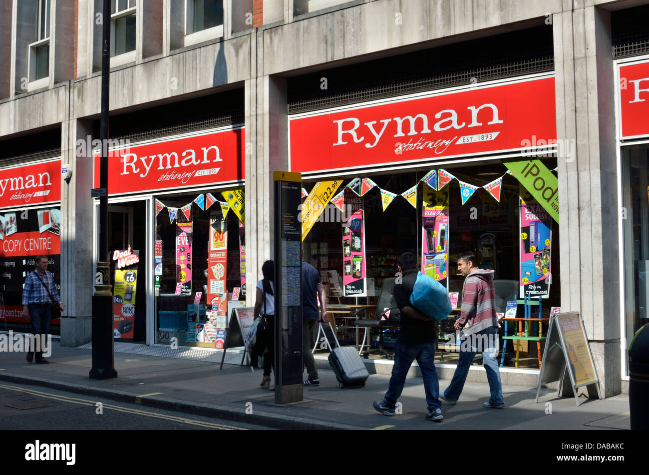 Ryman stationery and office supplies shop in Wardour Street, Soho, London, UK. Stock Photo