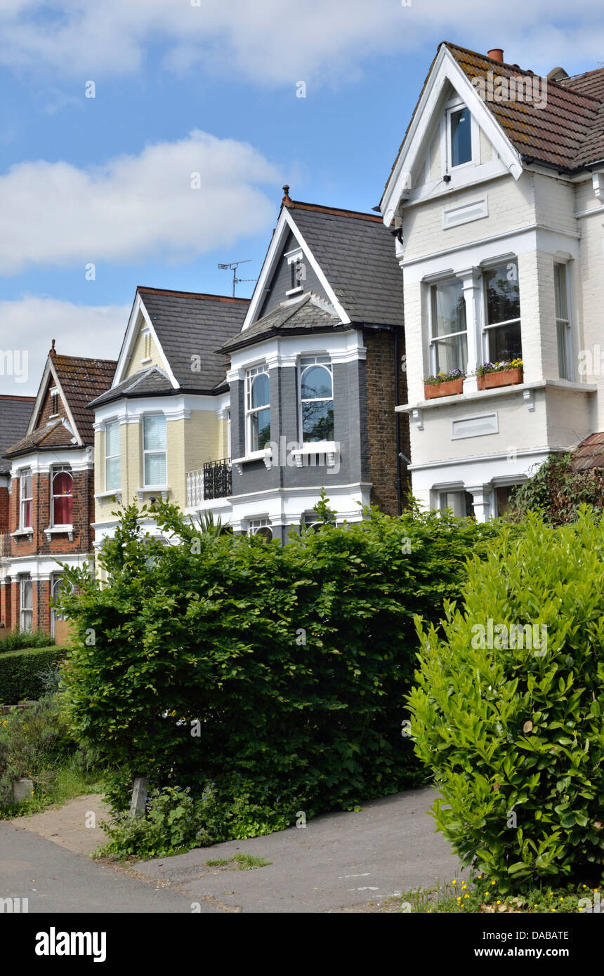 Houses in Colney Hatch Lane, Muswell Hill N10, London, UK Stock Photo