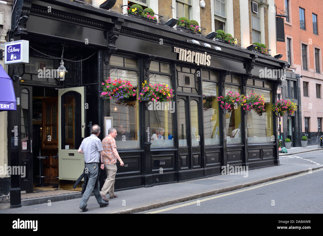 The Marquess pub in Chandos Place, Covent Garden, London, UK Stock ...