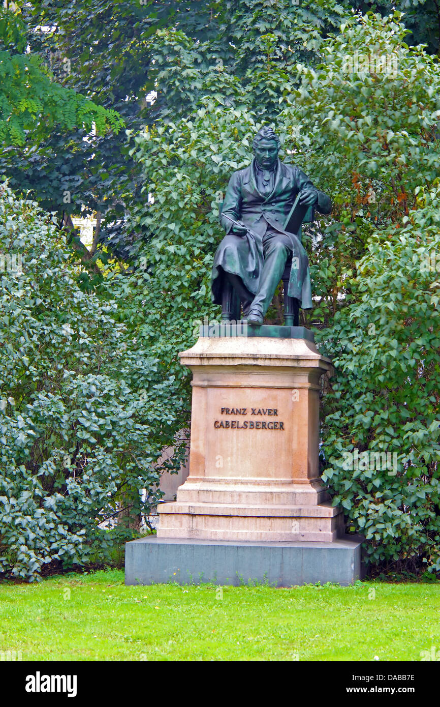 Statue of Franz Xaver Gabelsberger, German inventor of a shorthand writing system, Munich Stock Photo