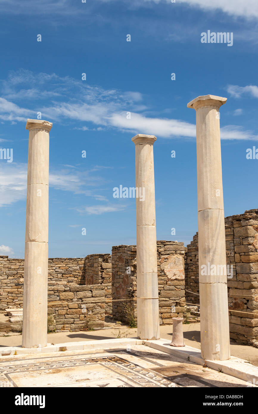 Delos Inscription Column Columns in the House of Dionysus, Delos Archaeological Site, Delos ...