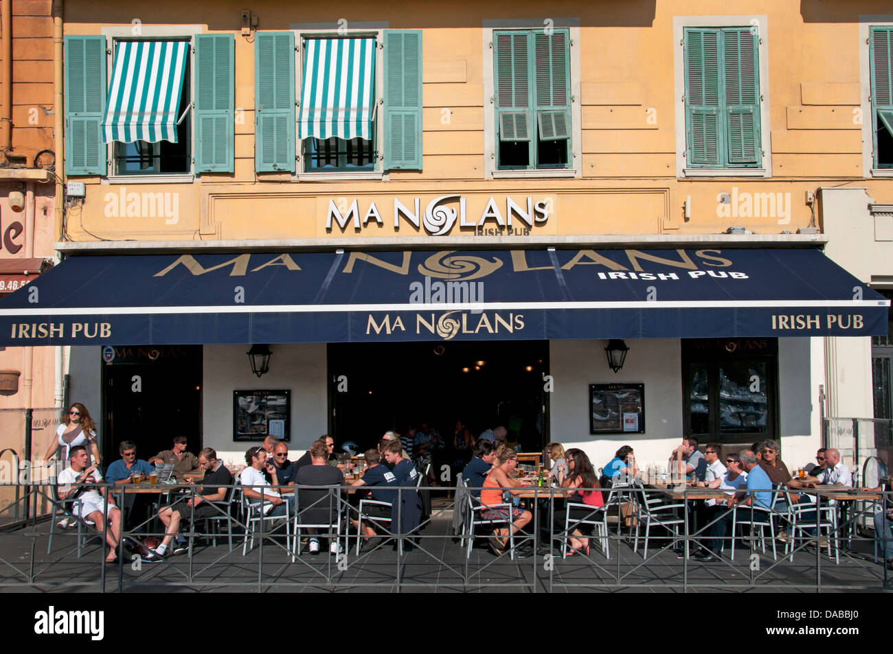 Manglans Irish Pub Old Port Harbor Nice Restaurant French Riviera Cote D'Azur France Stock Photo
